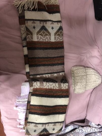 Женский шарфы и шапка вязанная bershka