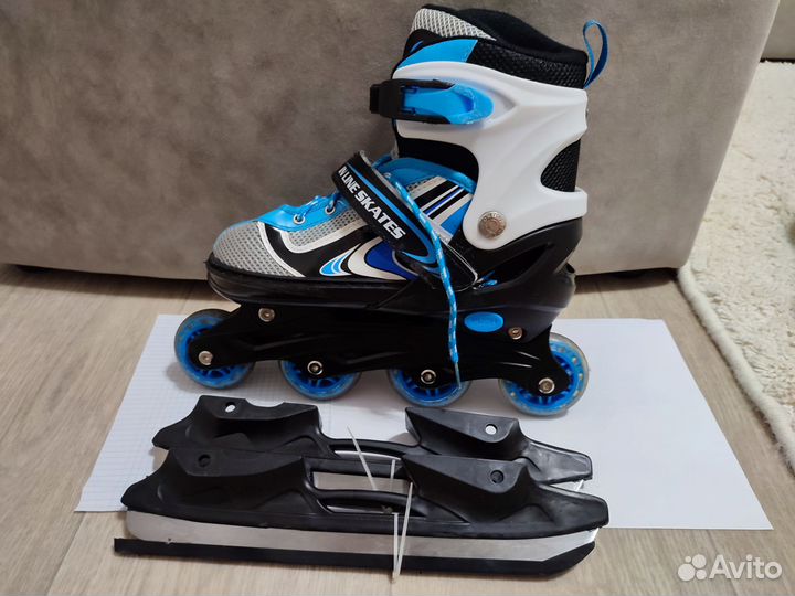 Коньки детские ролики + лезвия