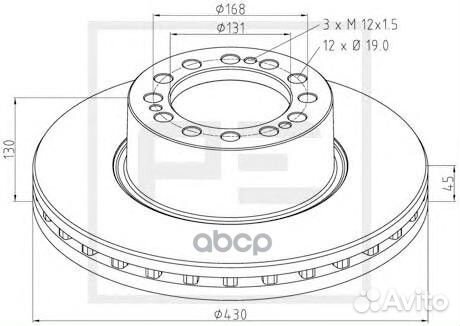 066.252-00A диск торм вентилир 430/131x45/130