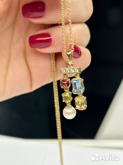 Золотой кулон подвеска с бриллиантами