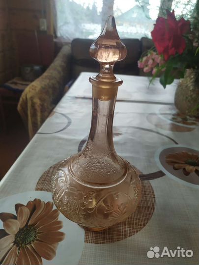 Графин цветное стекло СССР с пробкой