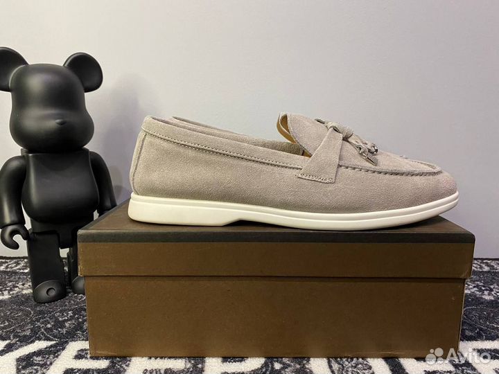 Лоферы Loro Piana замшевые серые