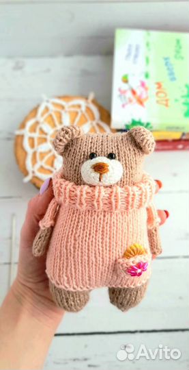 Медвежонок вязаный ручная работа подарок