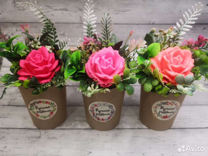 Розы из мыла