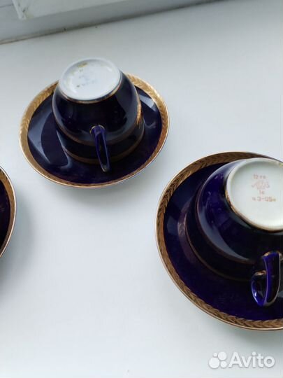Чайная пара лфз кобальт к 30 юбилею ВОВ