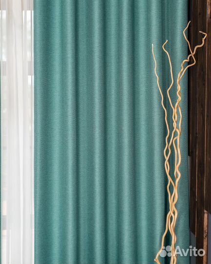 Шторы рогожка орфей бирюза новые на окна пошив