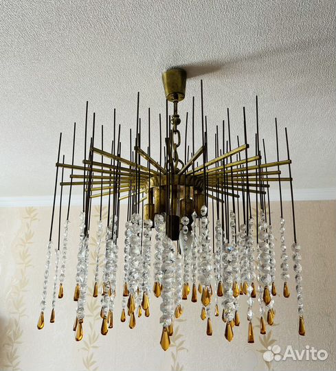 Люстра хрустальная винтажная солнце