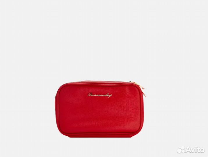 Косметичка romanovamakeup из экокожи, красная