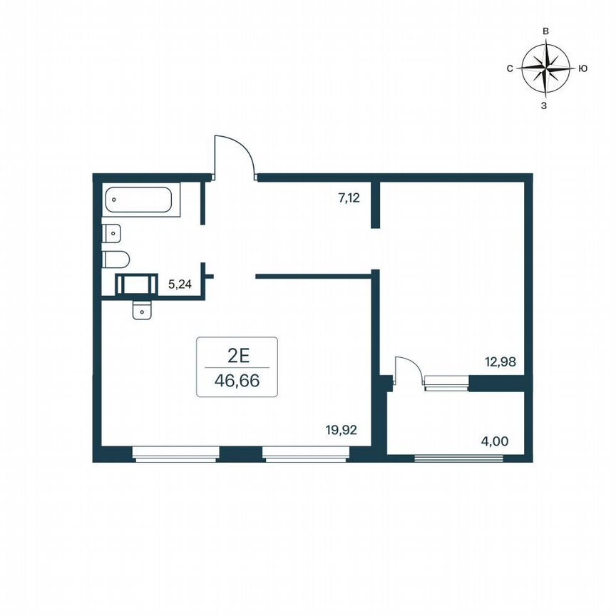 1-к. квартира, 46,7 м², 7/11 эт.