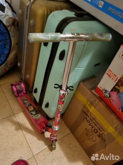 Детский самокат розовый