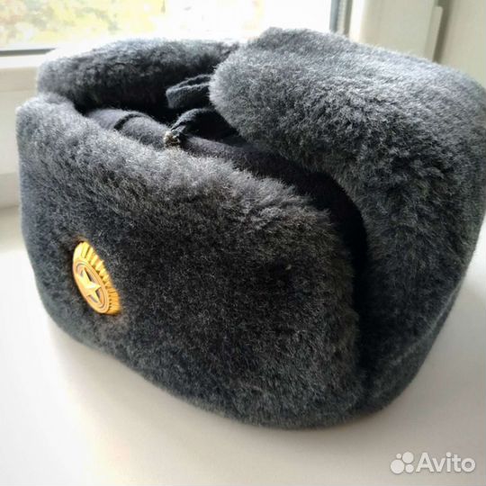Мужская шапка-ушанка (меховая, военная)