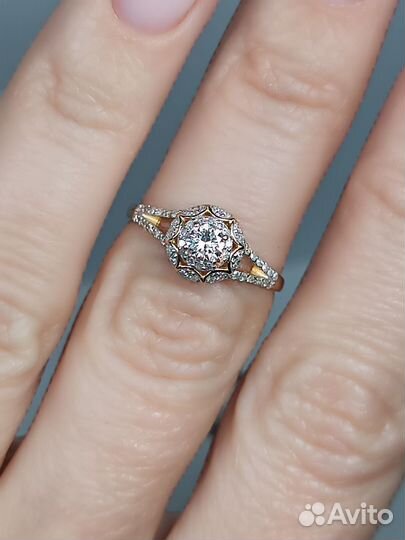 Кольцо новое 750* бр-ты 0,42 ct