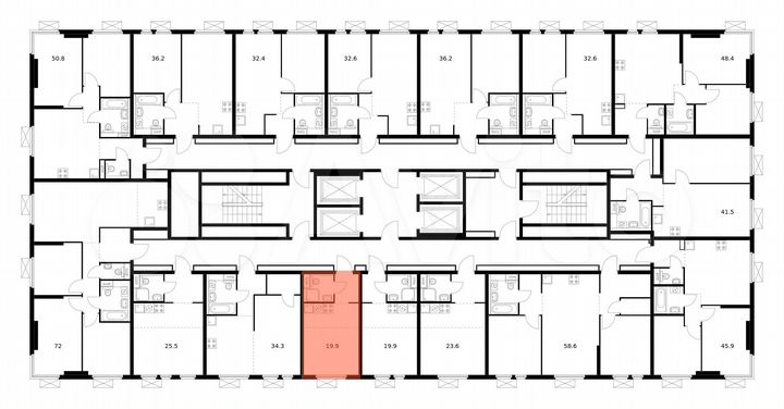Квартира-студия, 19,9 м², 26/33 эт.