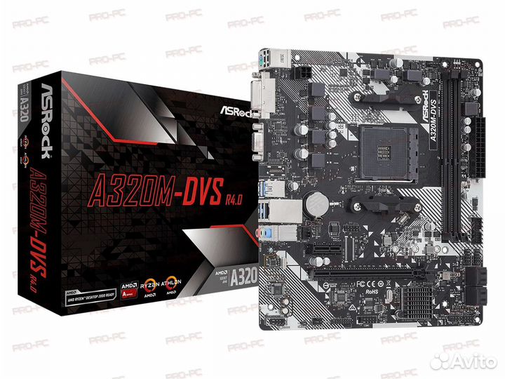 Материнская плата AM4 ASRock A320M-DVS rev. 4.0