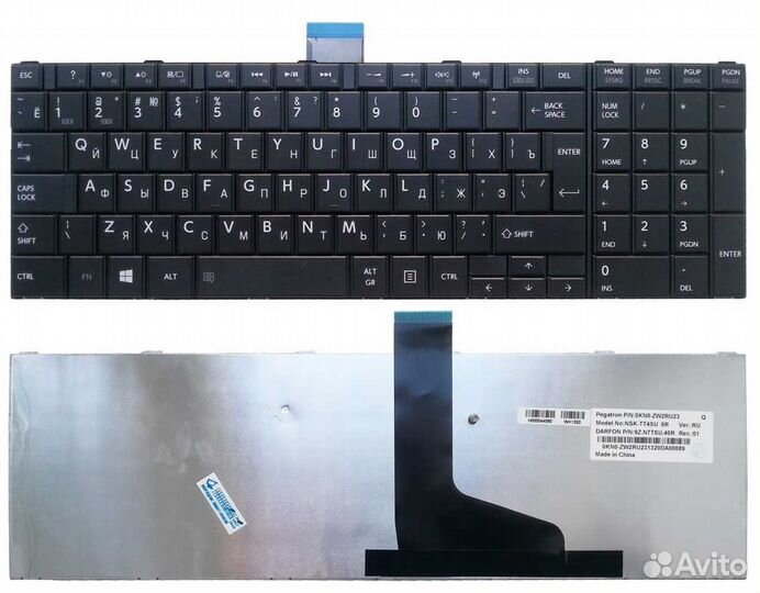 Клавиатура Toshiba C850 черная