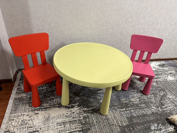 Детский стол и стул IKEA маммут