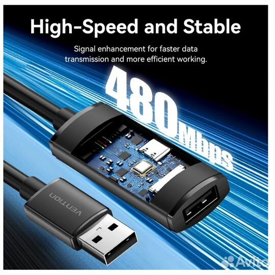 Кабель удлинитель USB2.0 аm/AF 20м #397369