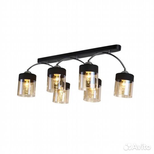 Люстра металл и стекло в спальню современная