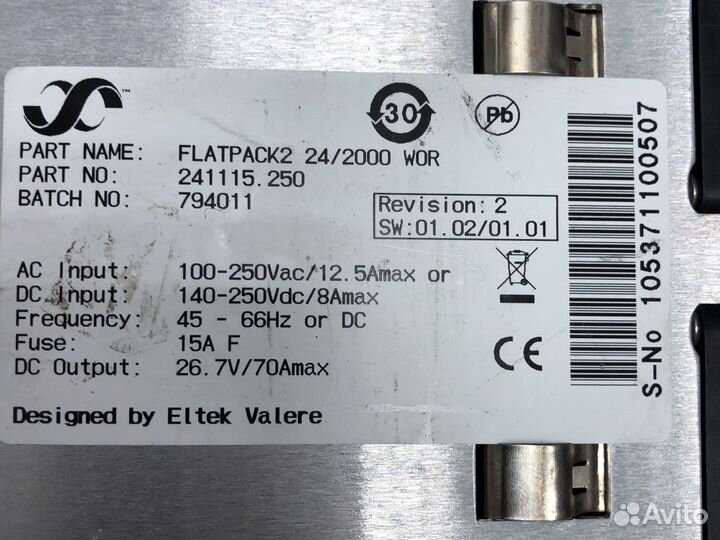 Eltek Flatpack 2 24/2000 WOR блок питания