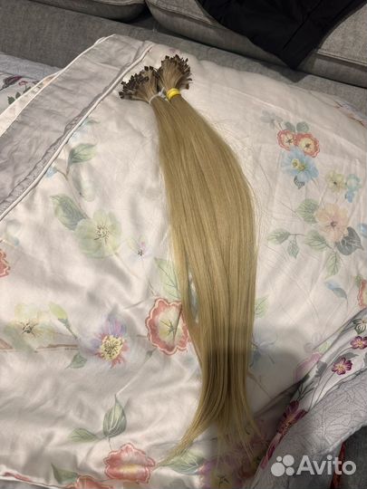 Волосы для наращивания блонд 45 см