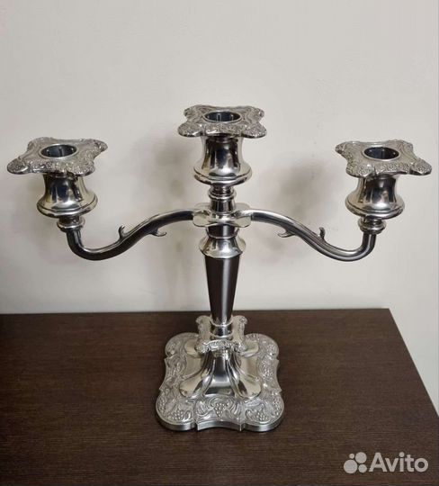 Подсвечник, канделябр, серебрение, Англия