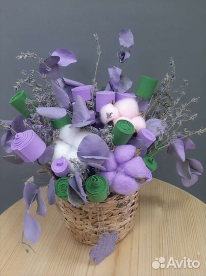 Корзина с сухоцветами