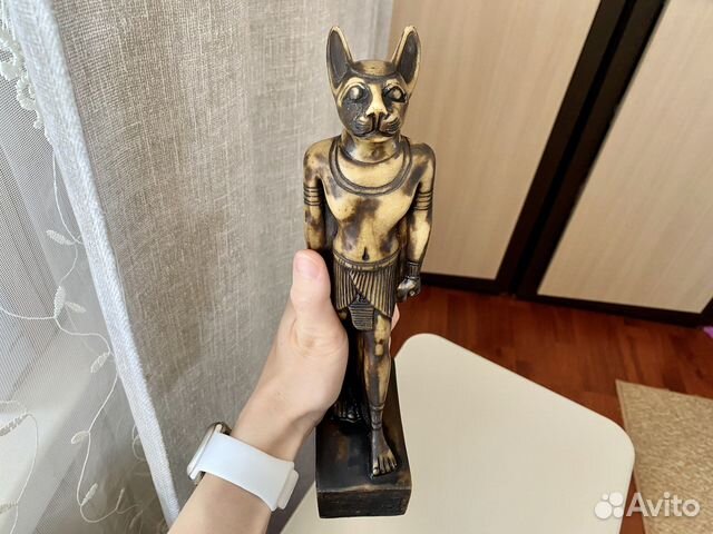 Статуэтка египетская кошка бастет из гипса оберег
