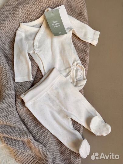 Новый комплект h&m для новорожденной 50, 68