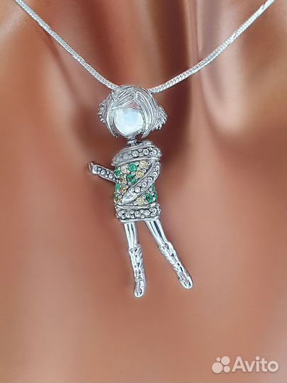 Серебряная подвеска на цепочке 