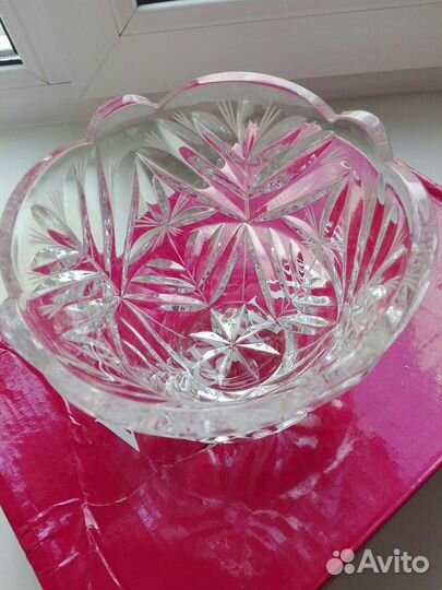 Хрустальная ваза.Салатница. СССР 1980-е