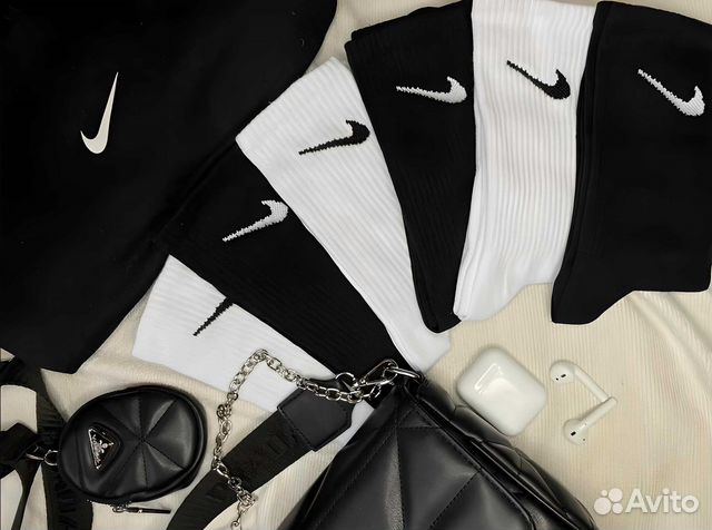 Носки nike белые/чёрные