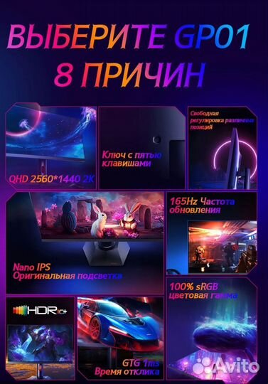 Игровой монитор 24/2К/Nano IPS/1mc Новый
