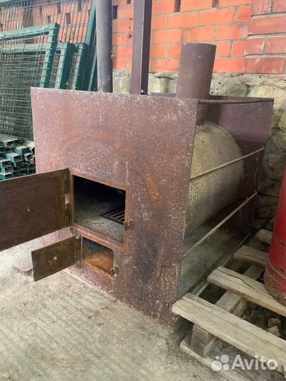 Печь дровяная для бани. Из толстого металла