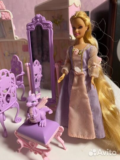 2005 barbie Mini Kingdom princess rapunzel w Drago
