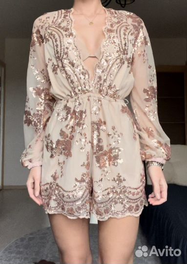 Комбинезон праздничный с пайетками XS/S