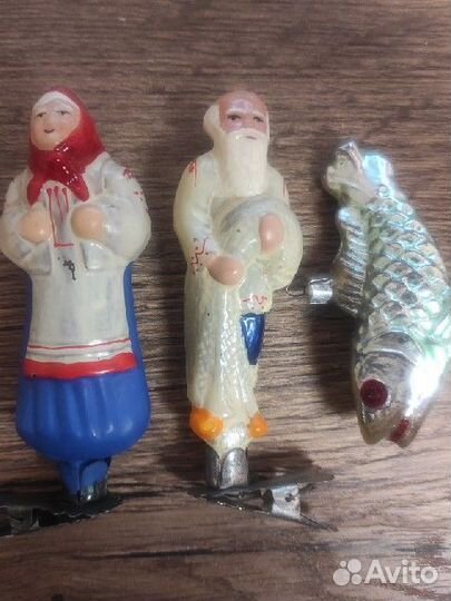 Елочные игрушки СССР сказка о золотой рыбки