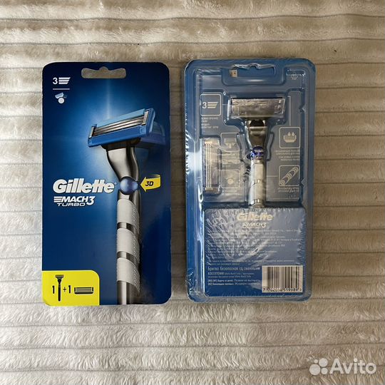 Gillette Mach3 Turbo 3D станок с 2 кассетами