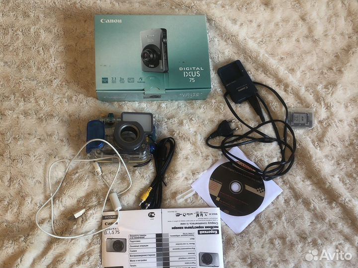 Фотоаппарат canon ixus75+боксПодводной сьемки