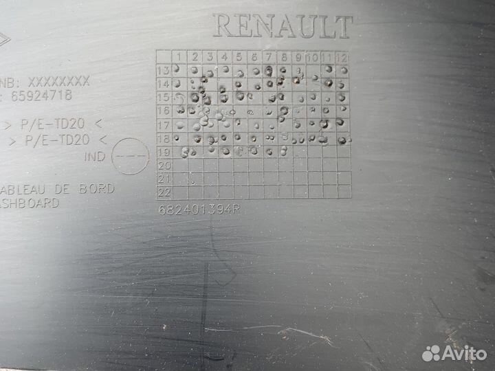 Кожух щитка приборов renault logan 2