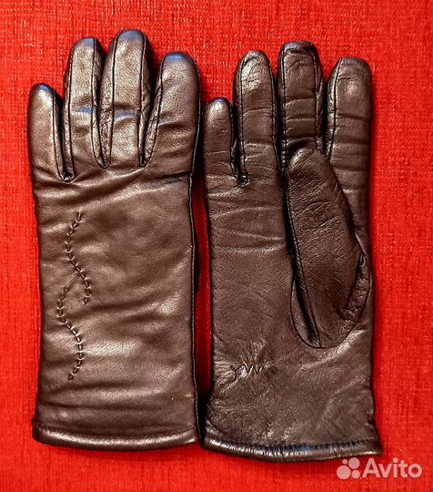 Перчатки кожанные зимние