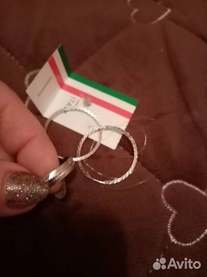 Серебряные серьги и кольцо