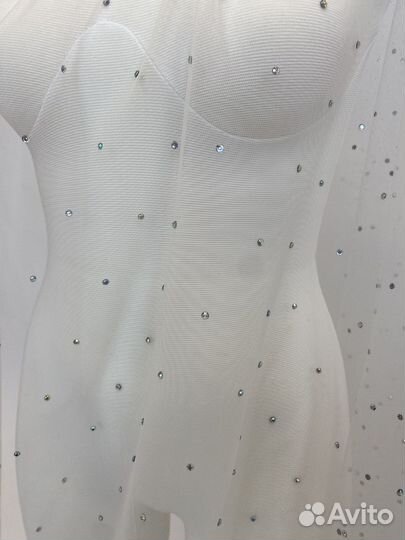 Ткань фатин со стразами