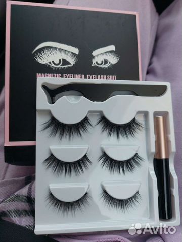 Магнитные накладные ресницы с подводкой