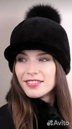 Шапка кепка зимняя норковая женская 58