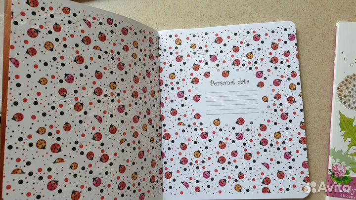 Тетради 48 л в клетку.Цветы и божьи коровки