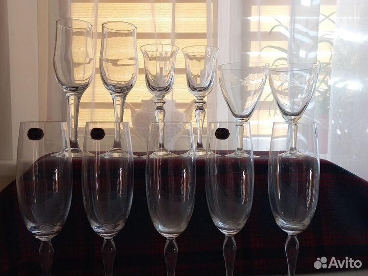 Фужеры для шампанского богемияи бокалы для вина