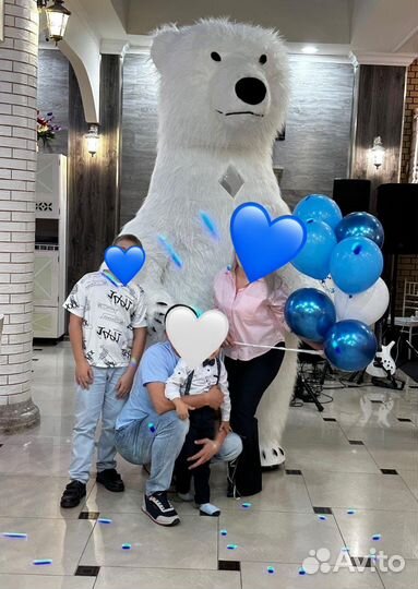 Поздравление Белый Мишка, Панда, Кролик, Зайка