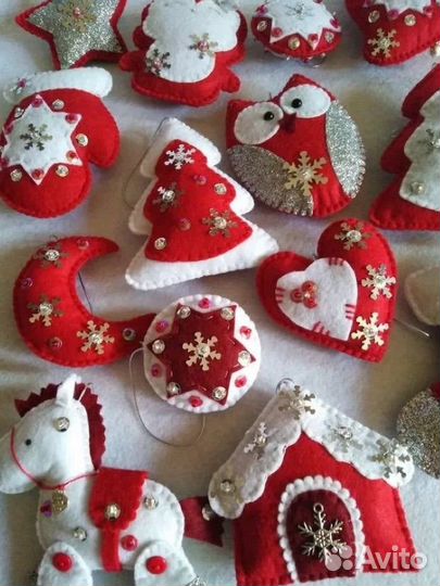 Елочные игрушки из фетра