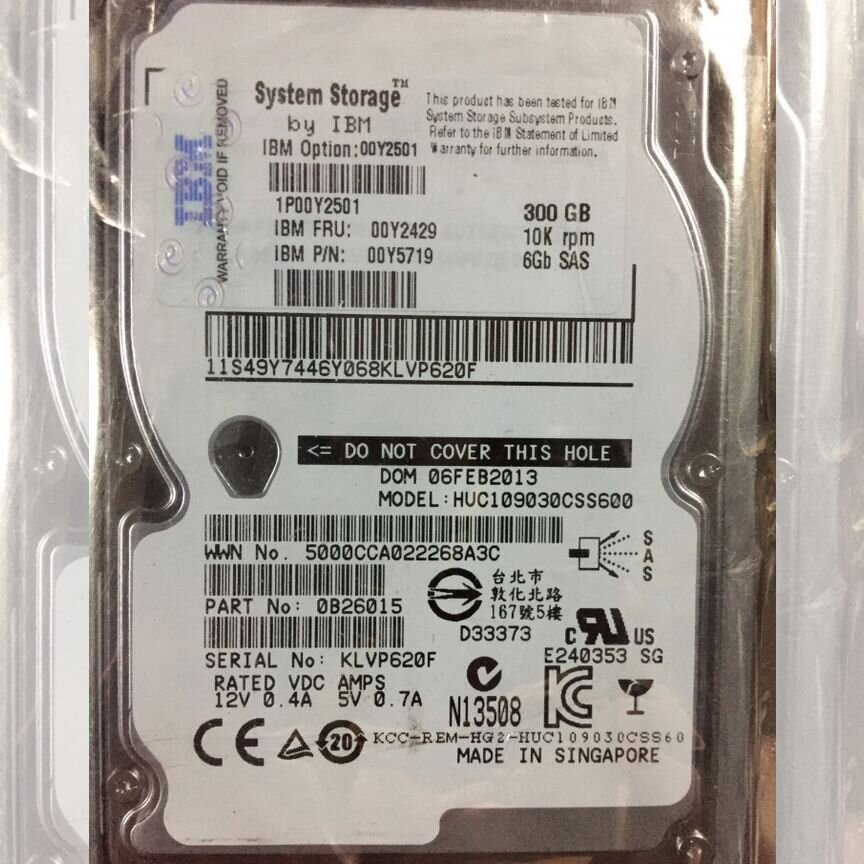[00Y2429] Жесткий Диск Ibm 300gb 10k Sas 00y2429