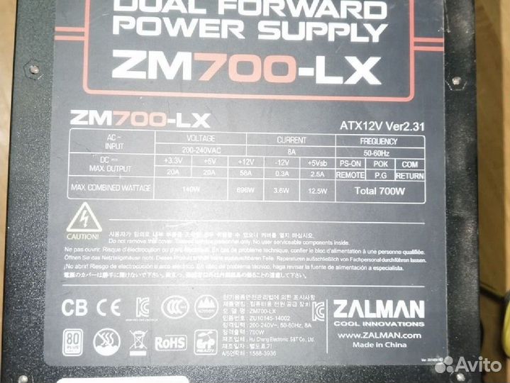 Блок питания zalman zm700lx